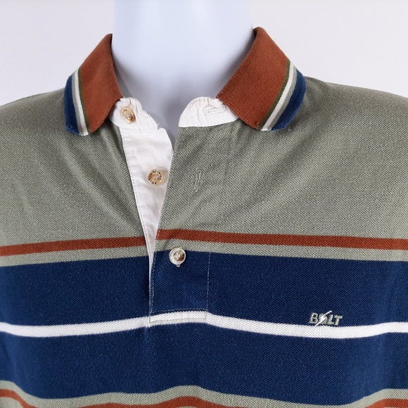 Lightning Bolt Men's Retro Polo Shirt Size Small Multicolor Surfers - Picture 2 of 7